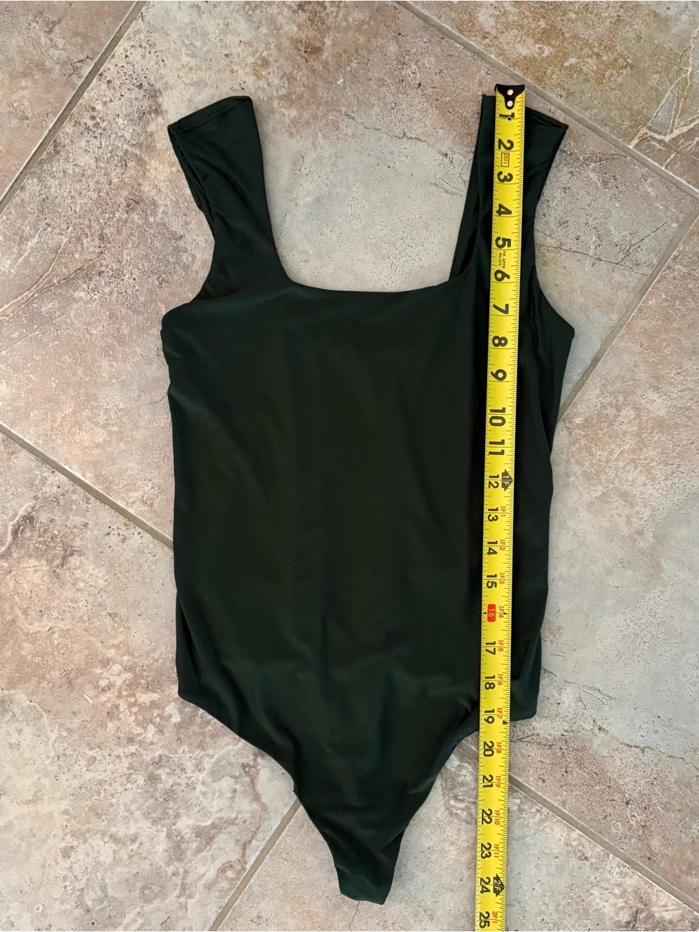 Aerie Smoothez Green Square Neck Body Suit One Piece Scoop Back Medium Soft - Picture 7 of 9